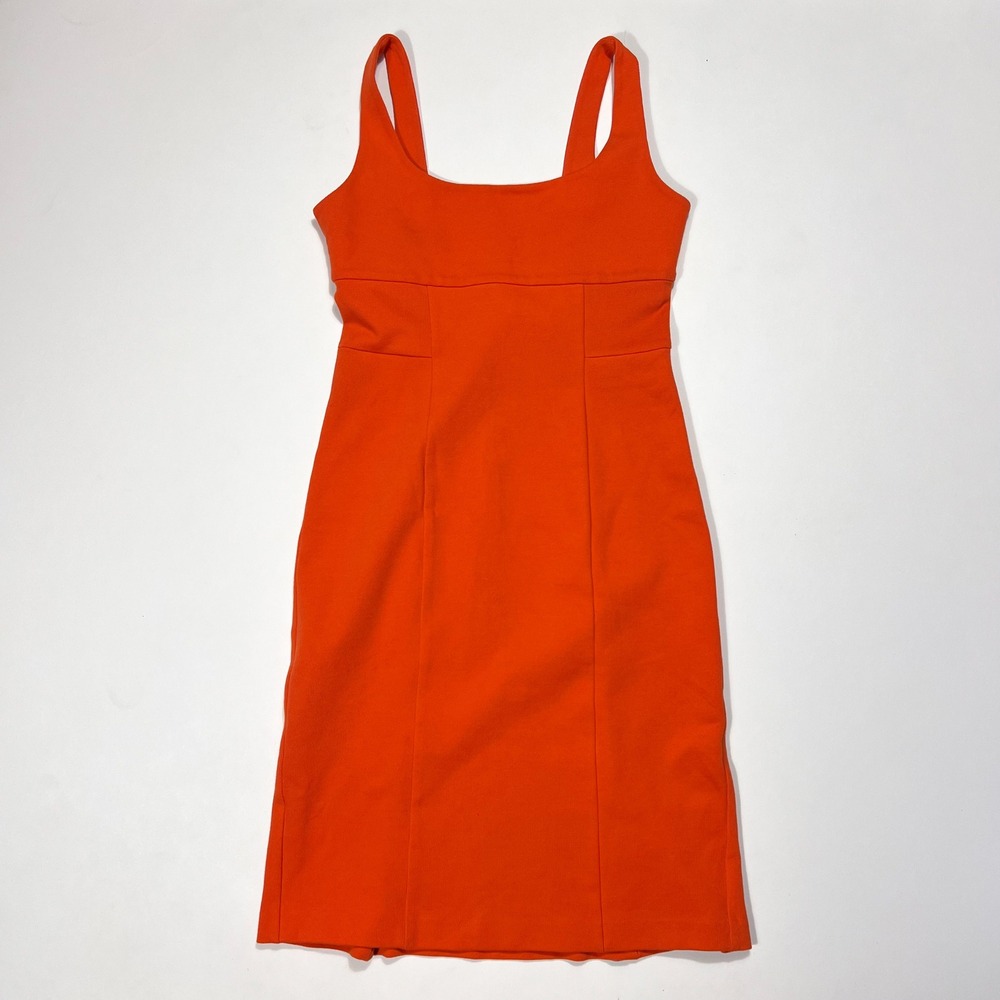 Diane Von Furstenberg Bright Orange Midi Sheath Dress